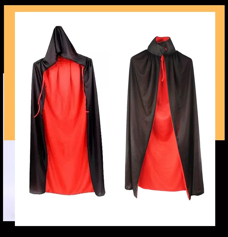 Женский и мужской костюм на Хэллоуин накидка вампира смерти с капюшоном для