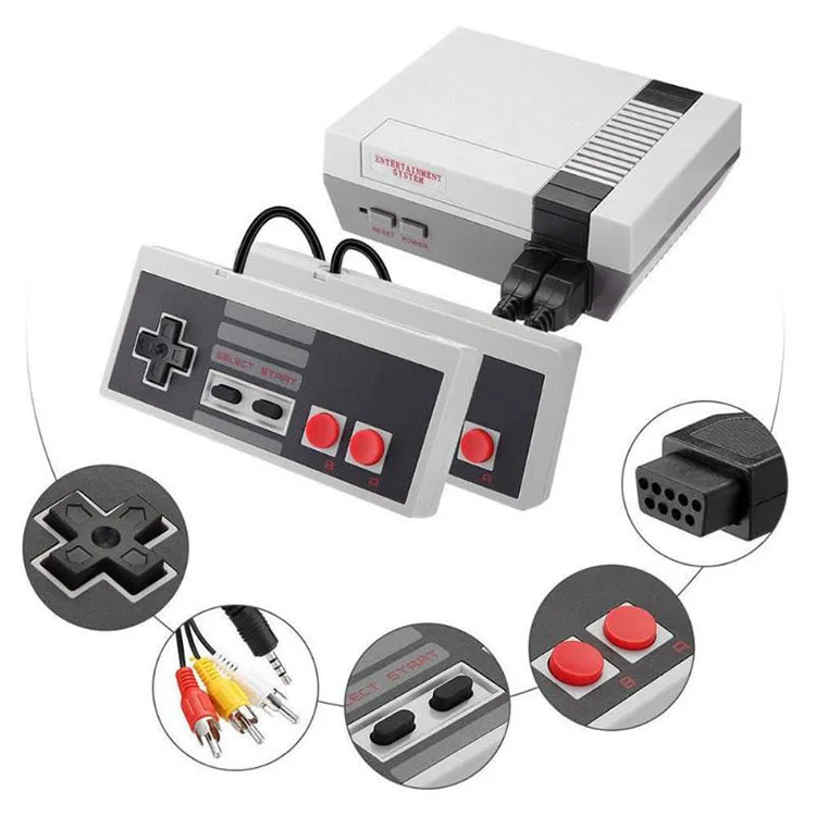 

Video Game Console NES Retro 8 Bit Console Built-in 620 Games Support Double Player TV Output Hot Gift for Kids