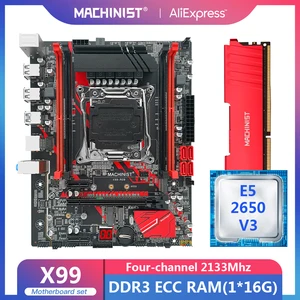 machinist x99 motherboard lga 2011 3 kit with xeon e5 2650 v3 cpu processor 16g116 ddr4 ecc ram memory m 2 nvme m atx rs9 free global shipping