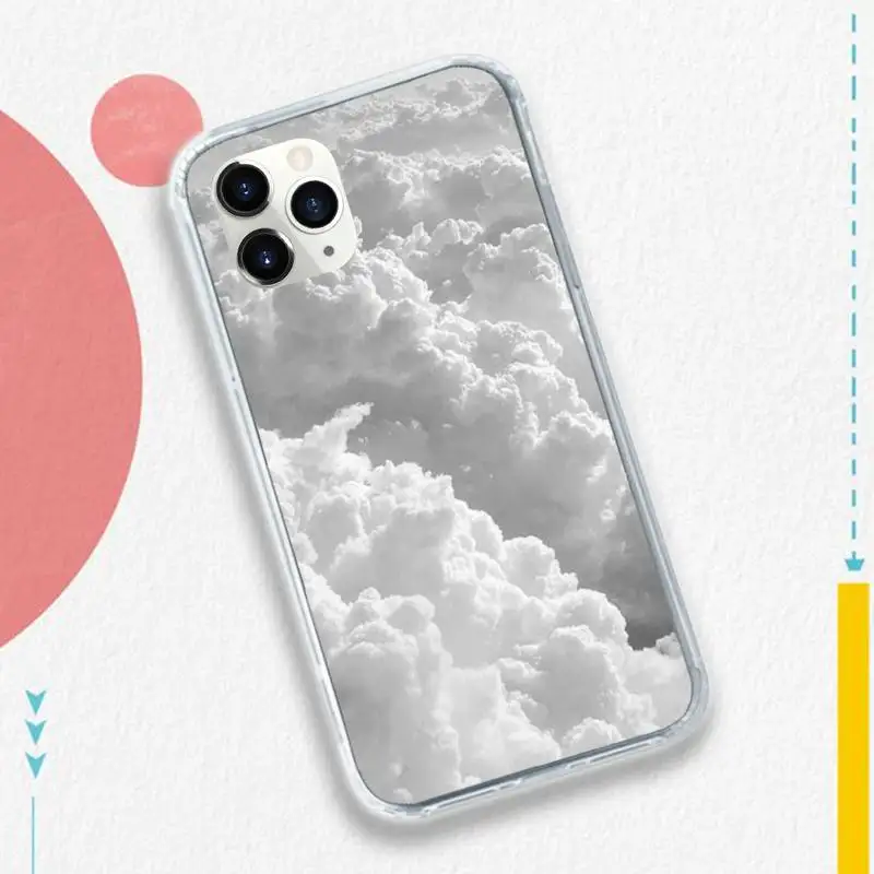 

Sweet sky pink Clould printing aesthetic Phone Case Transparent soft For iphone 5 s c se 6 s 7 8 11 12 plus mini x xs xr pro max