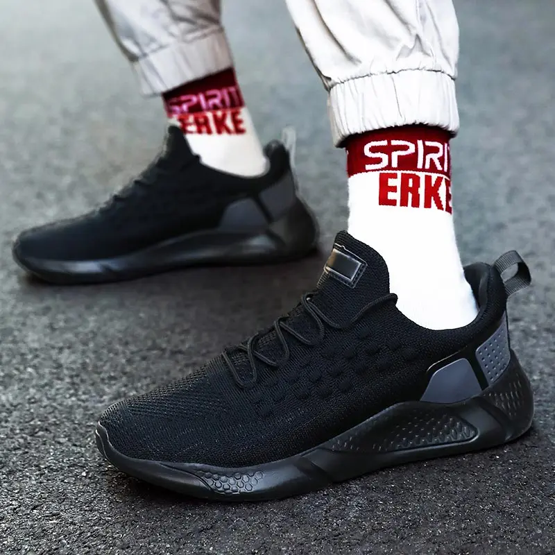 Plus Size Summer Lightweight Running Shoes Men Sport Sneakers Men's Sports Cheap Black Fitness Training Zapato A-494 | Спорт и
