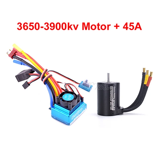 45A and 3650-3900KV 3650 3900kv 4300kv бесщеточный двигатель/45A 60A 80A 120A бесщеточный ESC электрический регулятор скорости пыленепроницаемый для 1:10 1/10 RC автомобилей - Цвет: 45A and 3650-3900KV