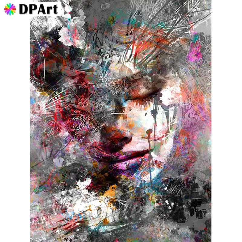 Алмазная картина 5D полностью квадратная/круглая дрель абстрактная женская