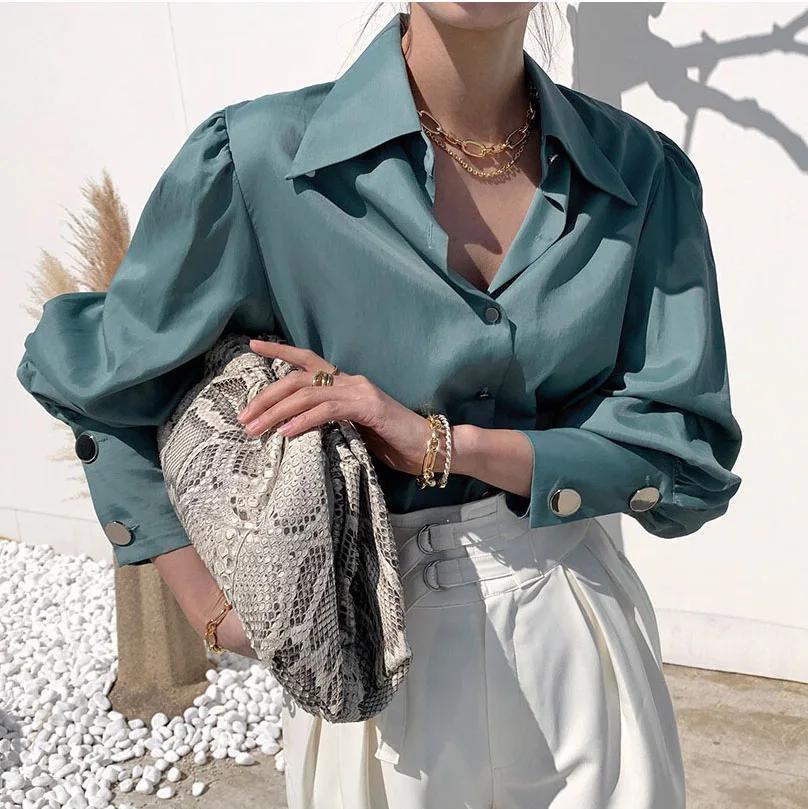 2021 новая весенняя одежда в Корейском стиле свободная женская блуза простые