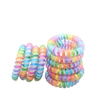 10pcs colorful telephone wire line elastic for ties scrunchy spring band gum accessories hair rubber rope