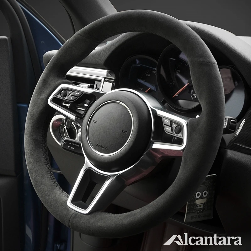 Черный Alcantara чехол рулевого колеса автомобиля для Porsche Macan Boxter Cayenne 2015 2016|Чехлы на