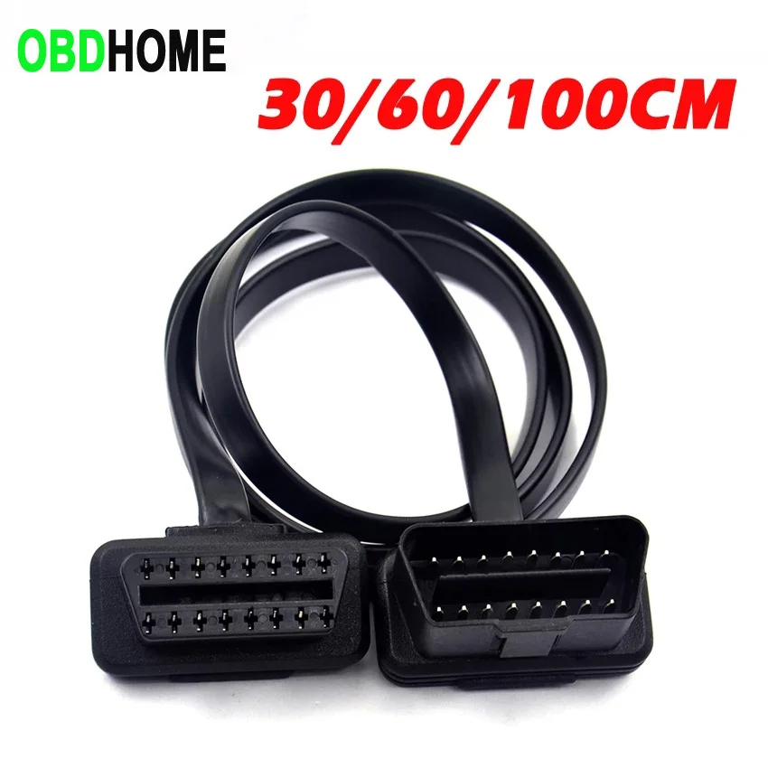 30/60/100 см плоский лист + тонкий как лапша 16 контактный разъем OBD OBDII OBD2 16Pin мужского и