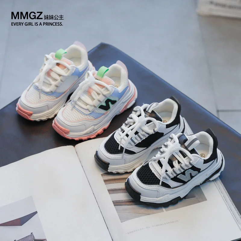 

new Girls sports shoes autumn new children's double net breathable big kids students pink wild children's shoes casual 26-36