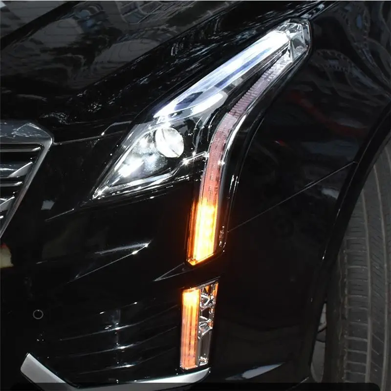 Drl авто автомобили дневные светодиодные ходовые боковые поворотники автомобиля освещение фары передние противотуманные фары 16 17 18 для Cadillac XT5