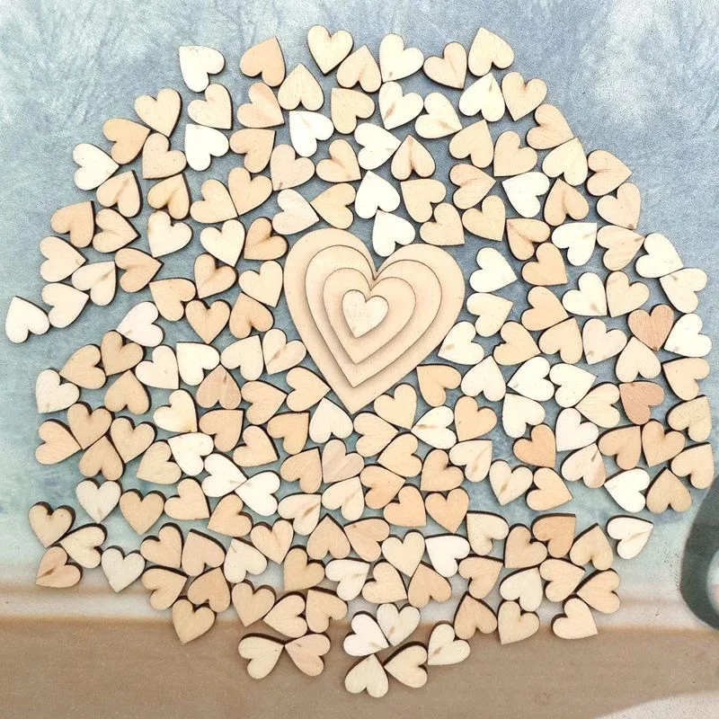 

10/20/30/40/50/80mm Blank Heart Wood Slices Discs For Wedding DIY Crafts Embellishments Christmas Decoration(Wood Color)