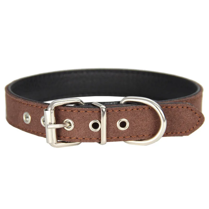 

Leather Leather Dog Collar Solid Adjustable Pet Collar for Puppy Small Dogs Pet Product Stuff Martingale Dogs Necklace Collar