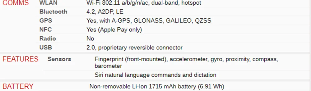 Apple iPhone 6S LTE Двухъядерный 2 Гб ОЗУ 4,7 дюймов NFC Apple Pay только IOS 12 Мп задняя камера 5 Мп фронтальная камера мобильного телефона