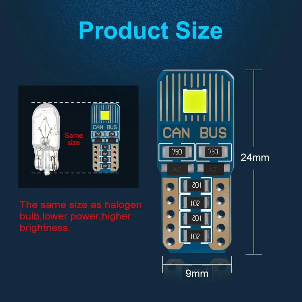 2 шт. T10 Светодиодные лампы 2SMD FLS35 чипы Canbus без ошибок 164 198 светильник для салона