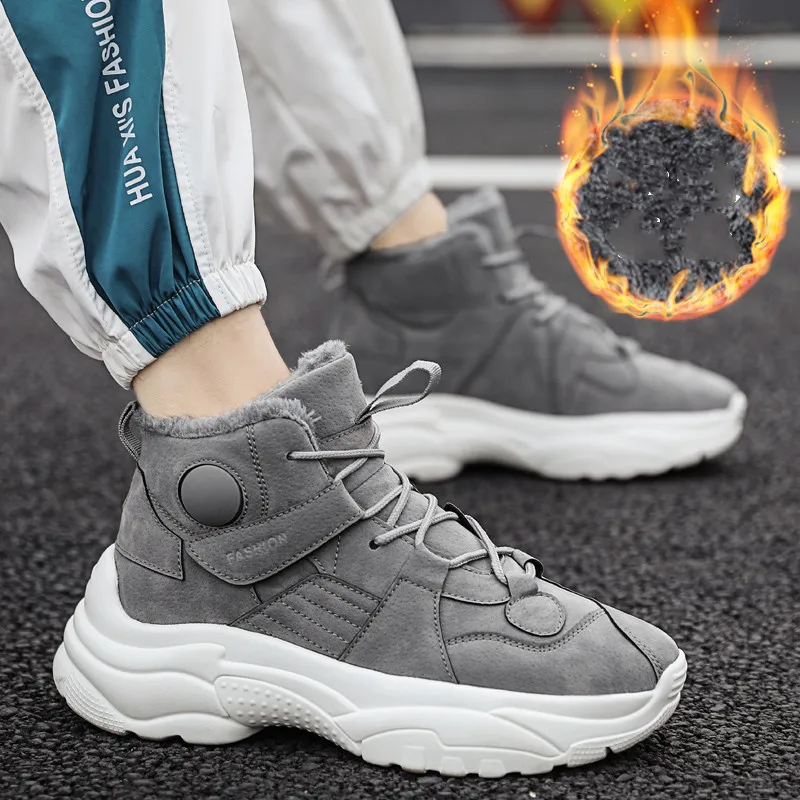 Мужская обувь зимние ботинки мужские бархатные теплые хлопковые