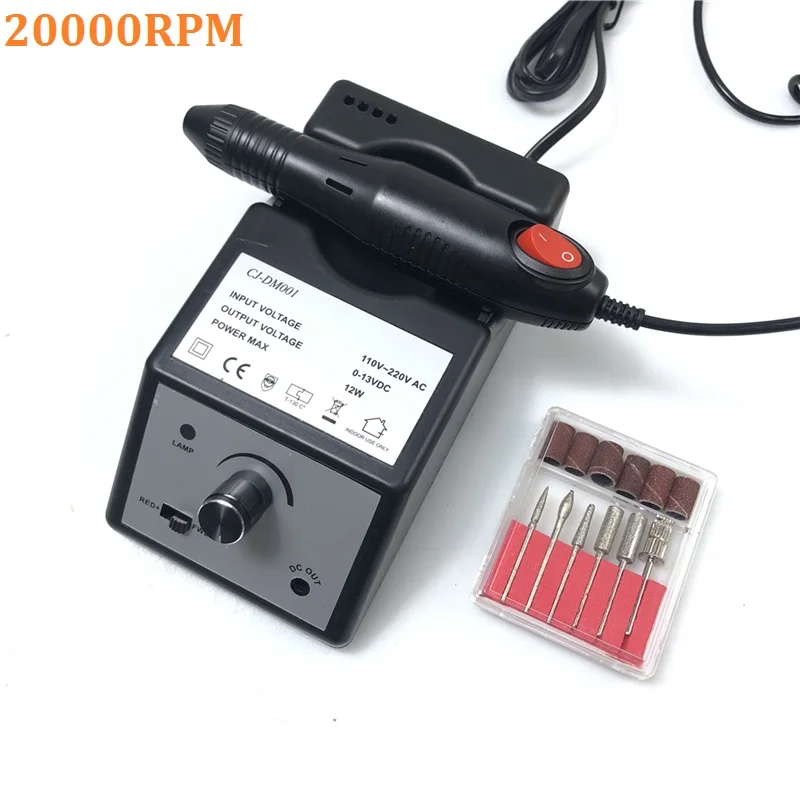 20000RPM Black RainSolid, 20000 ОБ/мин, профессиональный электрический сверлильный станок для ногтей, маникюрный аппарат, ручка для дизайна ногтей, педикюр, пилка для ногтей, инструменты для ногтей - Color: 20000RPM Black