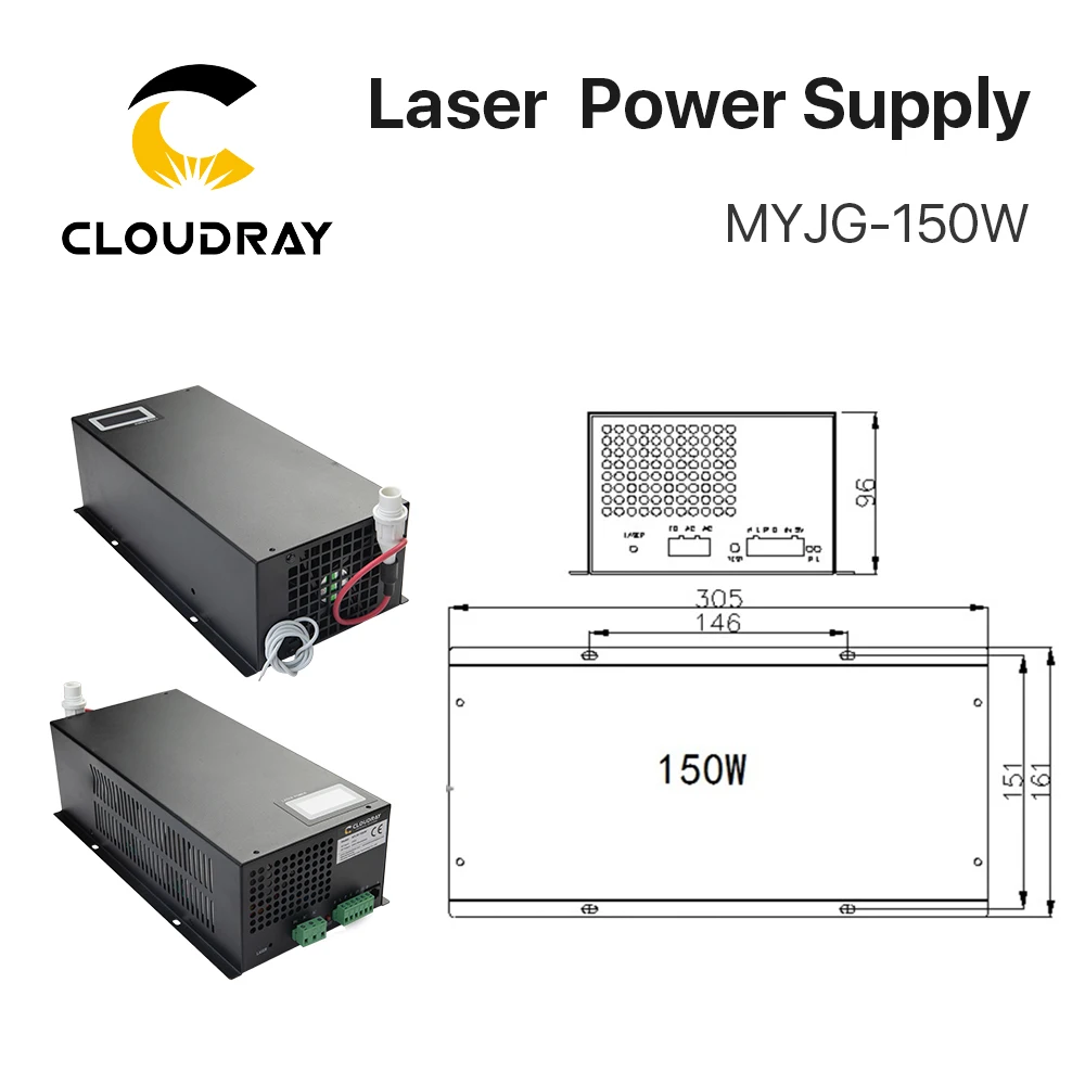 Cloudray 130-150 Вт CO2 лазерный источник питания для CO2 лазерной гравировки, резки MYJG-150W категории