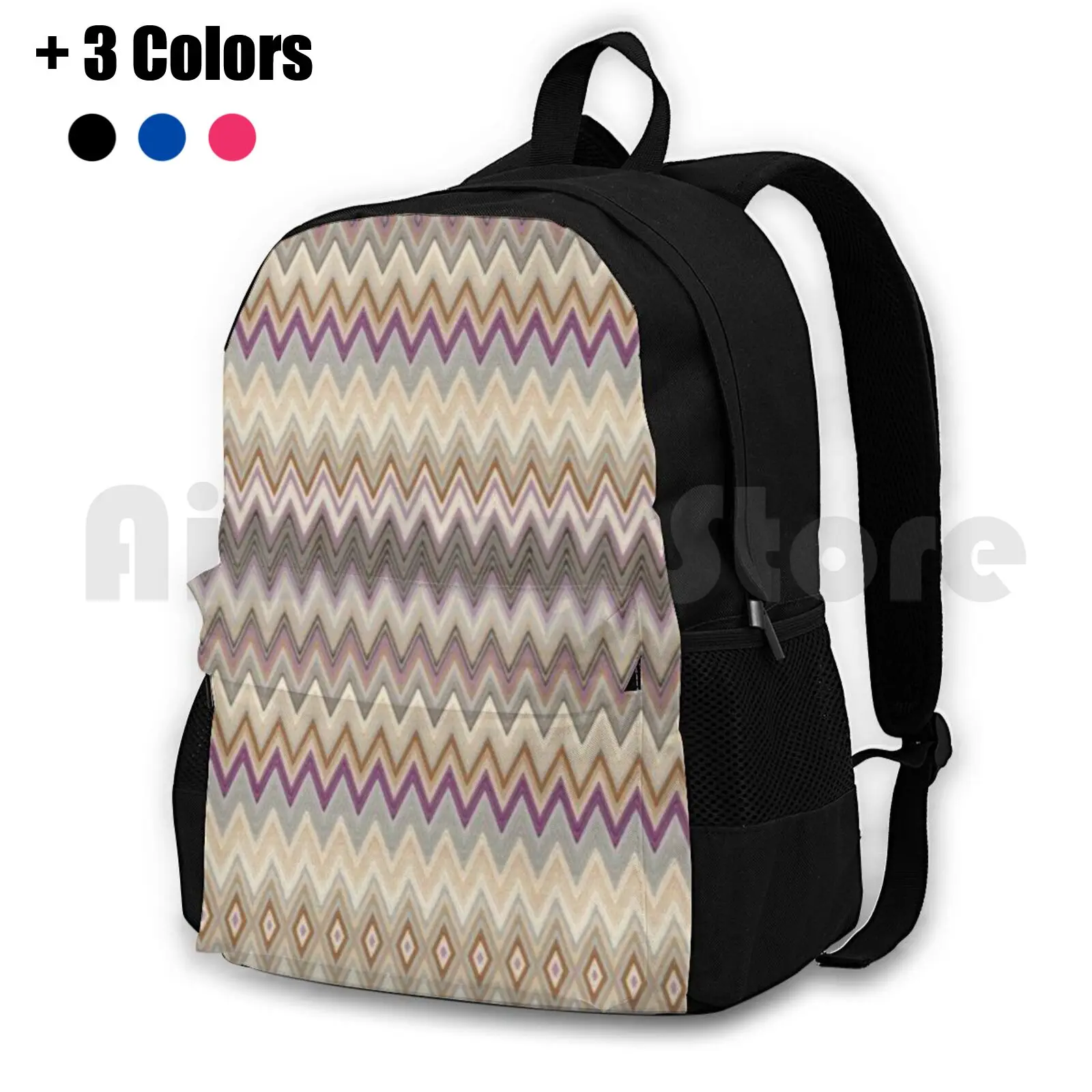 

New Design Outdoor Hiking Backpack Riding Climbing Sports Bag Fashion Geometric Boho Chic Color Contemporary Home Influencer