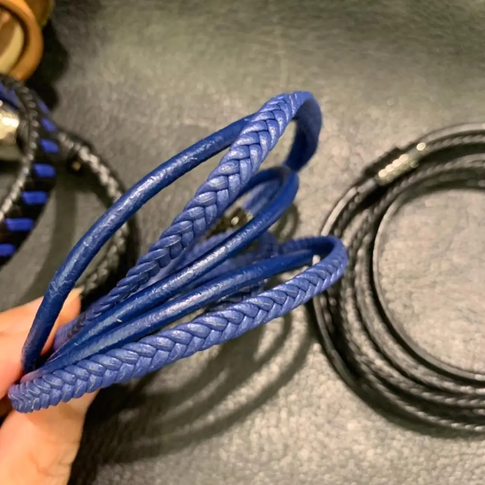 Мужской браслет из искусственной кожи с черепом 6 шт./партия синий черный цвет