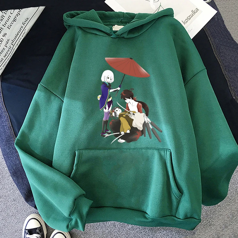 

Autumn Winter Katanagatari Hoodies Women Casual O-neck Heartbeat Printed Loose Sweatshirts Tops Sport Hoody Top Kawaii Clothes