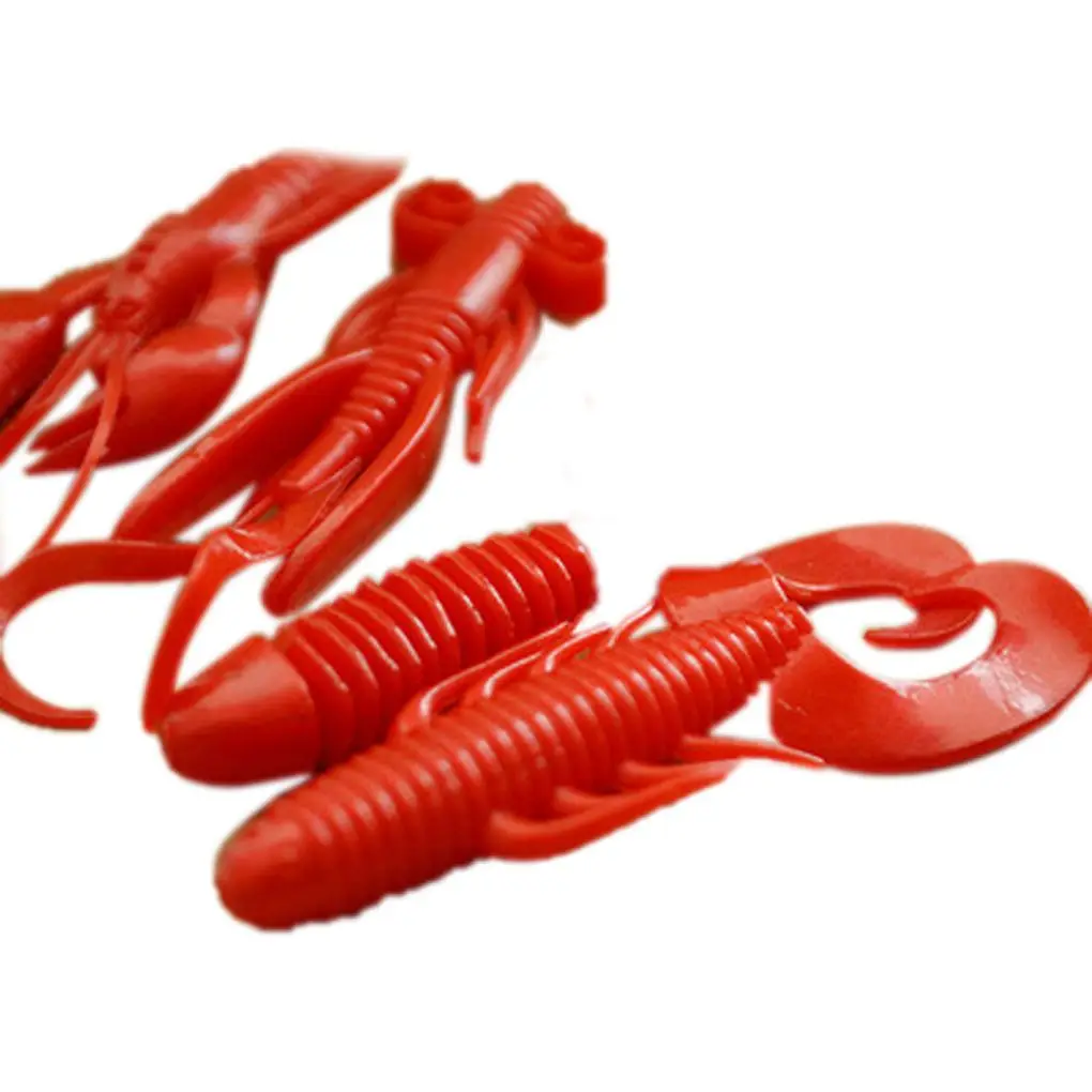 elenxs 4pcs Soft Fish Bionic Baits Silicone Maggot Shrimp Fish Baits Lures 4 Colors - Цвет: NO.3
