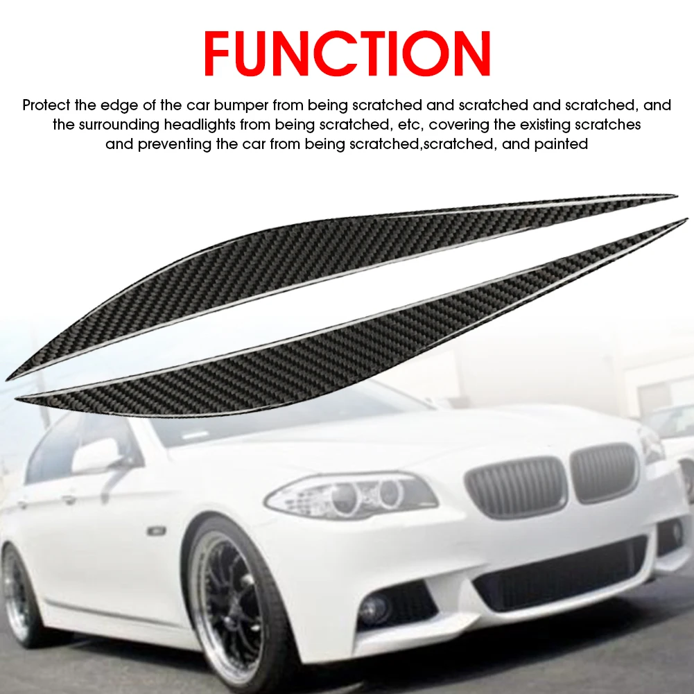

2PCS Car Headlight Eyebrow Eyelid Trim Cover Car Stickers Decor Carbon Fiber Car Styling Decals For BMW 3 Series 13-19 F30