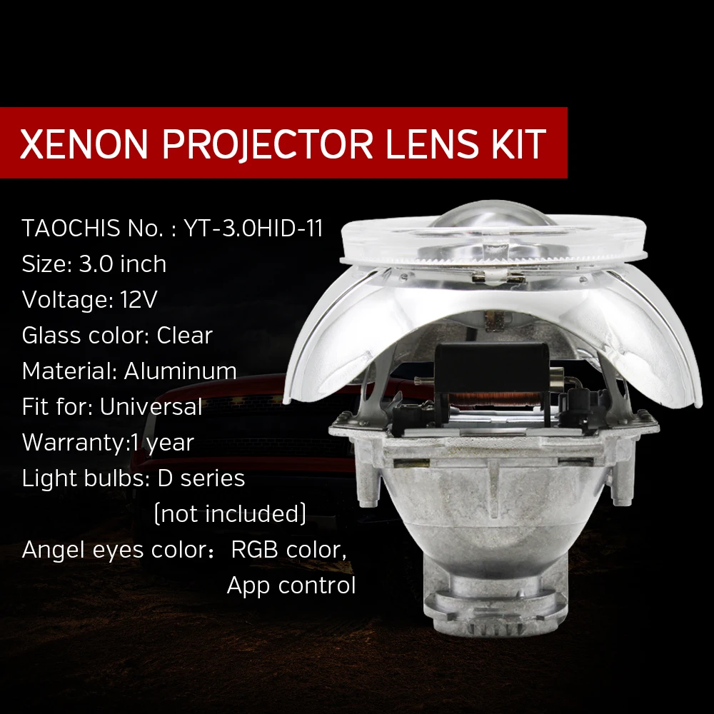 TAOCHIS 3 0 дюйма линзы проектора Bi Xenon Kit для HELLA3R 5 G5 с корпусом APP Control Angel Demon Eyes Head