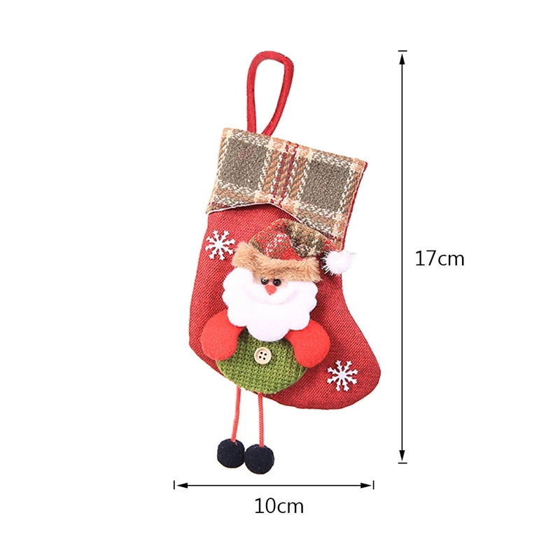1pc 17x10cm Рождественские чулки, носки, кошка, собака, лось, Navidad, год, мешок для конфет Рождество, украшения, рождественские елки, вечерние подарочные сумки для детей - Цвет: 1pc 17x10cm