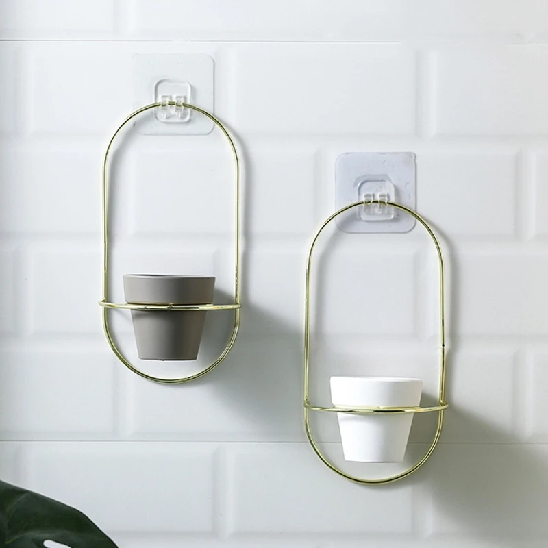 Новые 2 шт. керамические горшки современные настенные цветочные с металлическими