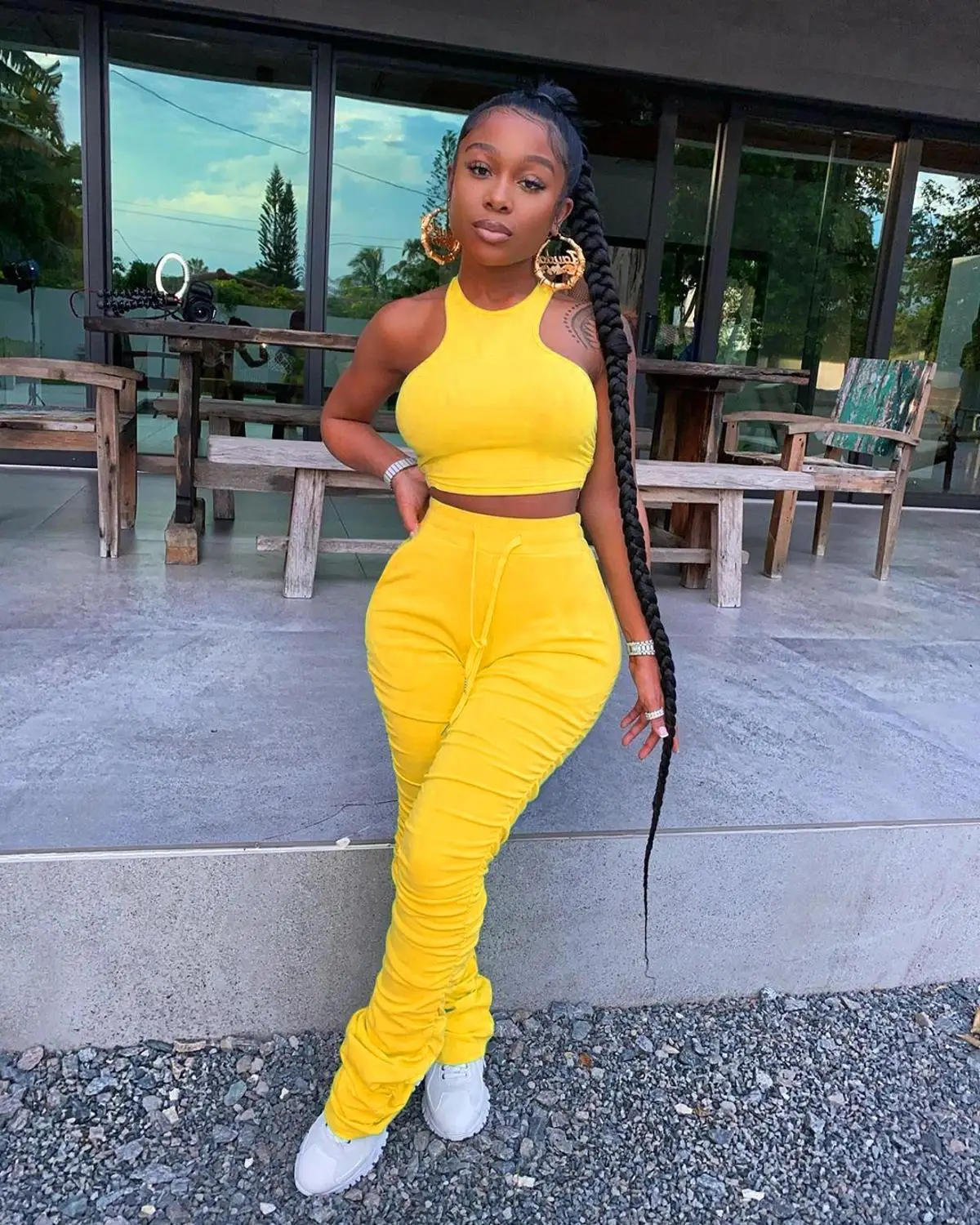 

2 piece set women outfits stacked leggings home summer clothes two piece set women home summer clothing 2 pieces sets female