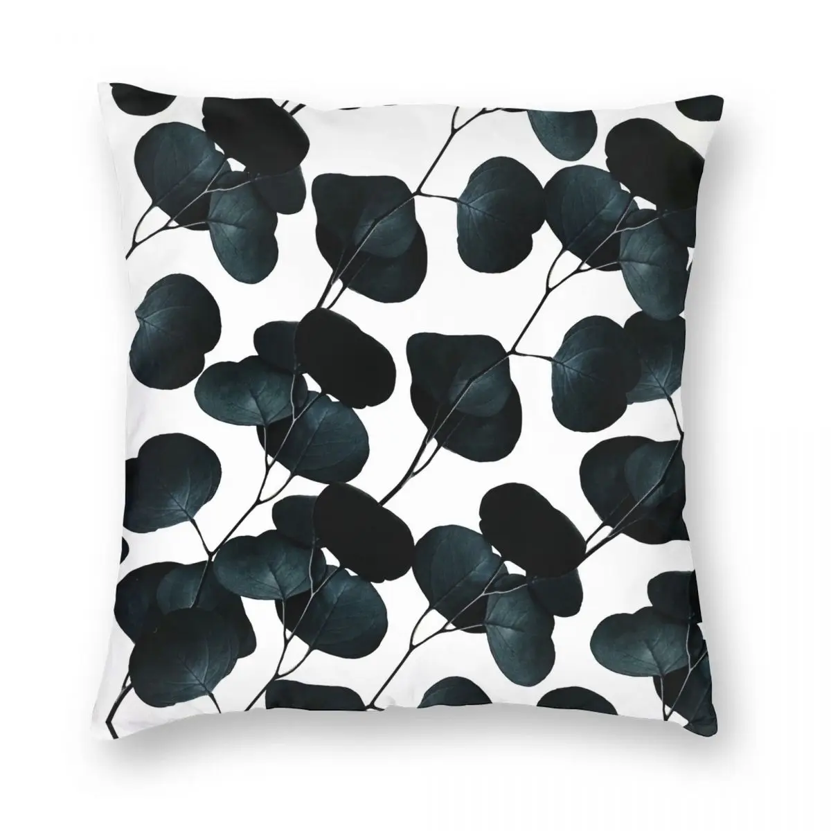 

Dark Leaves Square Pillowcase Polyester Linen Velvet Printed Zip Decor Car Cushion Cover