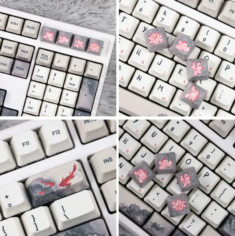 

2021 New 5 Sides Dye-Sublimation Ink Koi Nobori Carp Keycap Mechanical Keyboard Keycaps