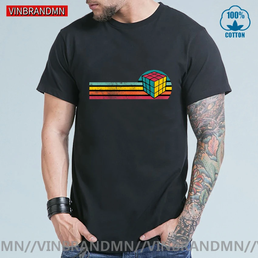 Футболка в винтажном стиле с изображением кубика Рубика лучший подарок для