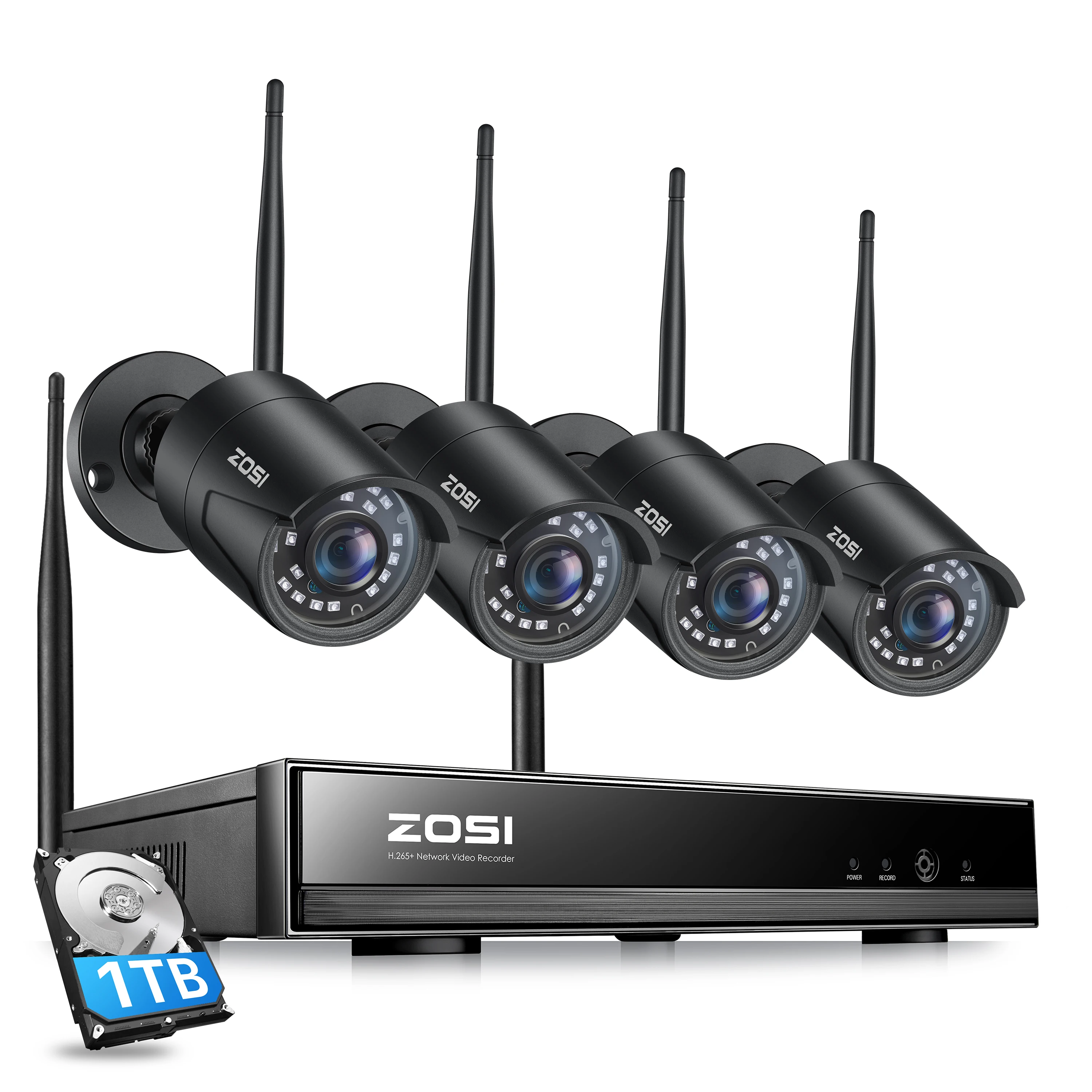 ZOSI 1080P H.265 Wireless CCTV System 2MP 8CH NVR IP IR-CUT Bullet Camera Wi-Fi Security Surveillance Kits | Безопасность и защита