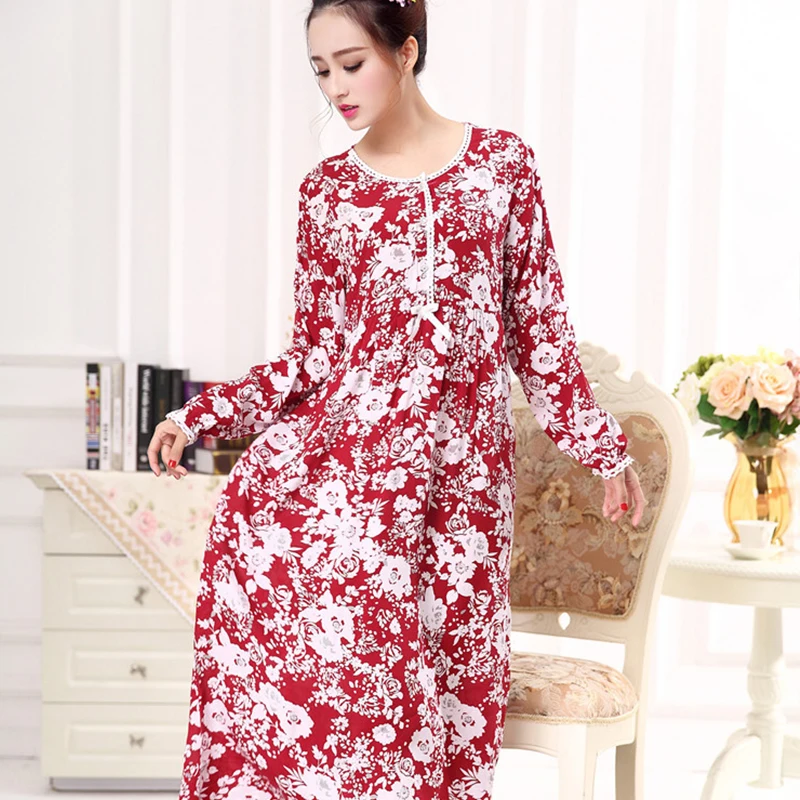 Пикантная ночная рубашка длинная хлопковая Женская Повседневная Ночная
