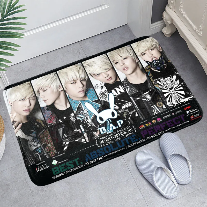 

B.A.P Коврик для пола/ванной/кухни/пляжа, фланелевый тканевый губчатый коврик с 3D принтом, ворсистый пользовательский Декор для спальни