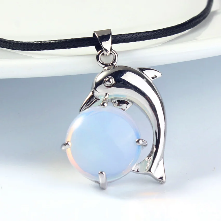 Трендовые бусы уникальная плоская бусина посеребренный милый Дельфин кулон на