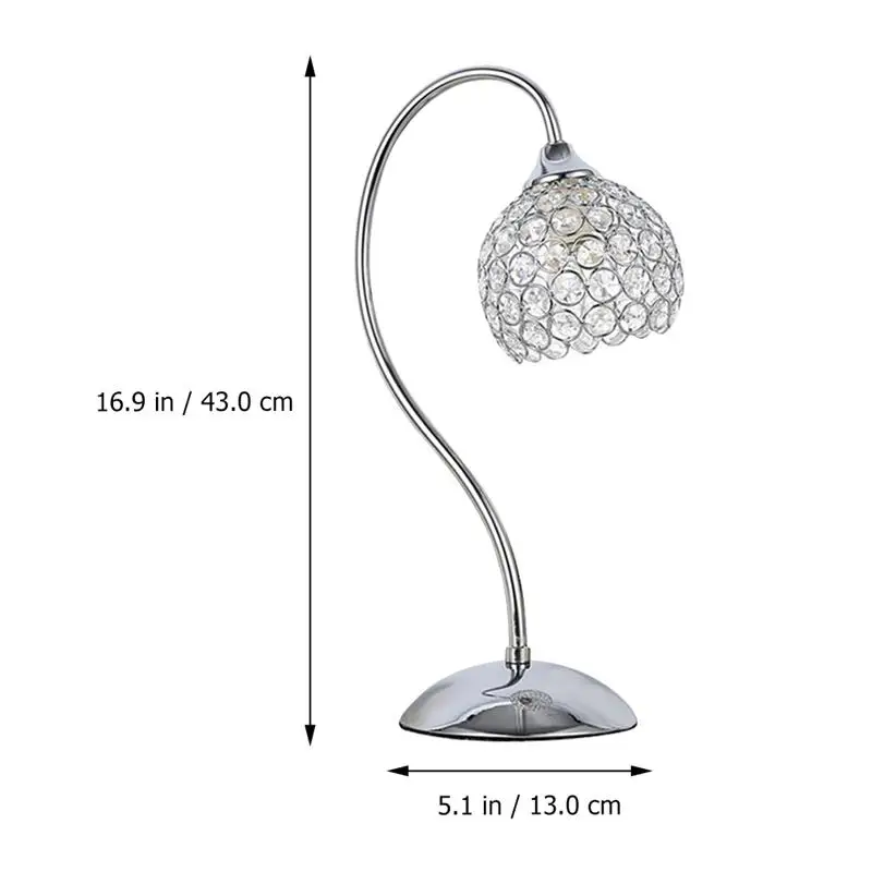 

Crystal Glass Table Lamp Rechargeable Bedroom Bedside Lamp Night Light Home Decoration With US/UK/EU Plug