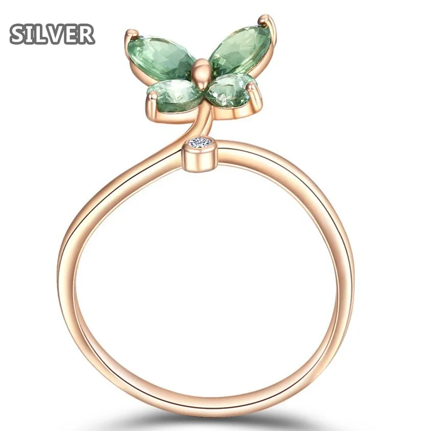 Кольцо с изумрудом покрытое розовым золотом со стрекозой кольцо зеленым