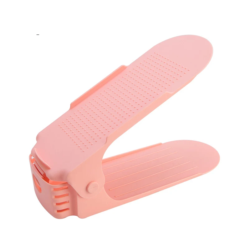 8PCS---Light Pink 8 шт. Adjustab двойной органайзер для обуви современный чистящий стеллаж хранение обуви пластиковые органайзеры для гостиной обуви обувной ящик Подставка Полка - Цвет: 8PCS---Light Pink