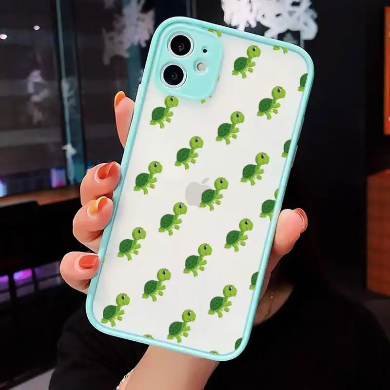 

Cartoons tortoise Phone Case matte transparent For iphone 7 8 11 12 plus mini x xs xr pro max cover
