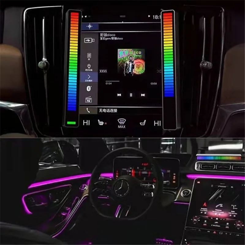 

RGB звукосниматель атмосферная лампа в автомобиле переоборудована с настольным звуковым спектром голосового управления музыкальным ритмом...