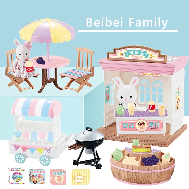 Beibei семейный игровой дом кролик мороженое автомобиль Десерт Дом Darbecue магазин