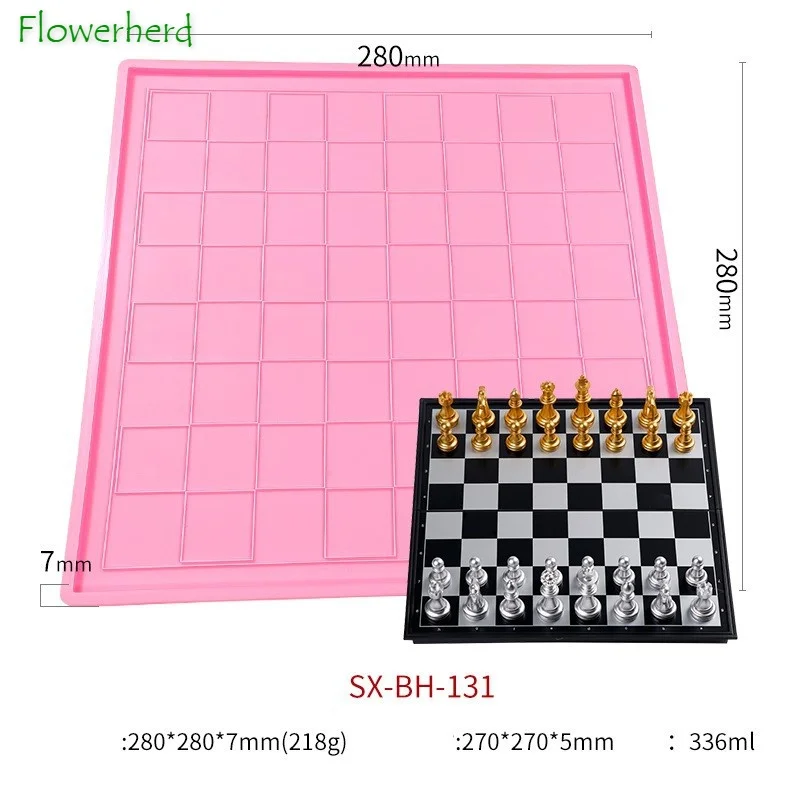 

International Chess Silicone Mold Resin Board Moulds DIY Candle of Chocolate Baking Utensils Accessories