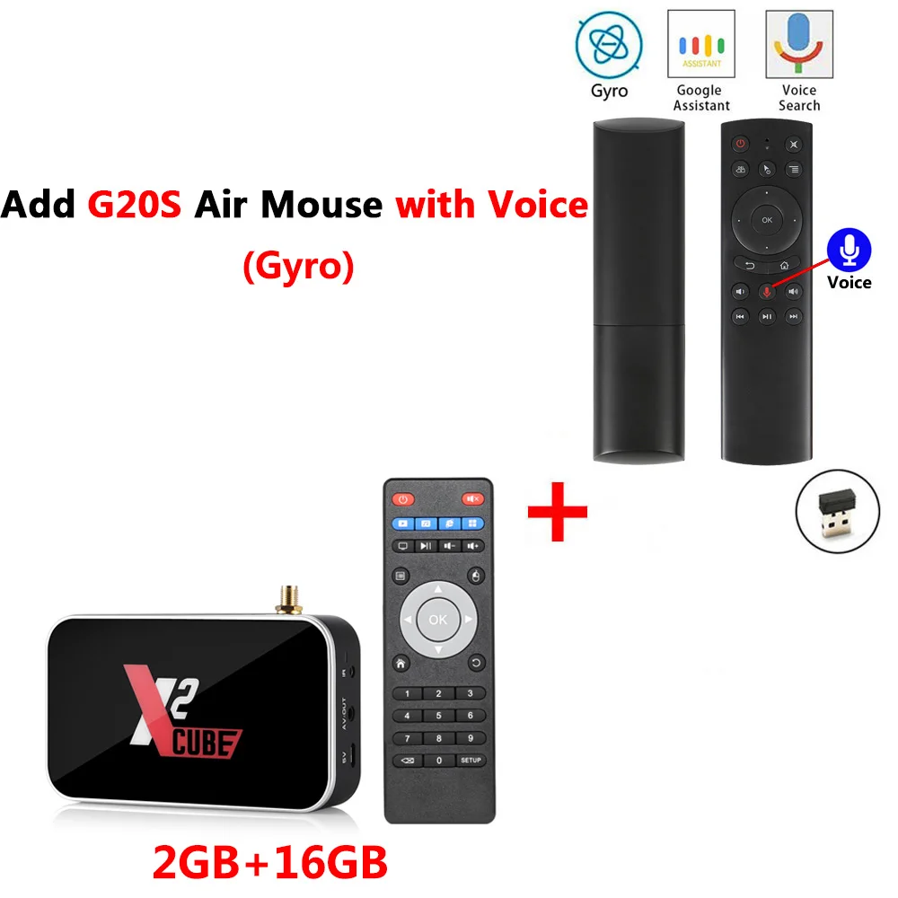 X2 CUBE add G20S X2 cube X2 PRO Smart Android 9,0 tv Box Amlogic S905X2 2 ГБ 4 ГБ DDR4 16 ГБ 32 ГБ rom 2.4G5G WiFi 1000M Bluetooth 4K HD медиаплеер - Color: X2 CUBE add G20S