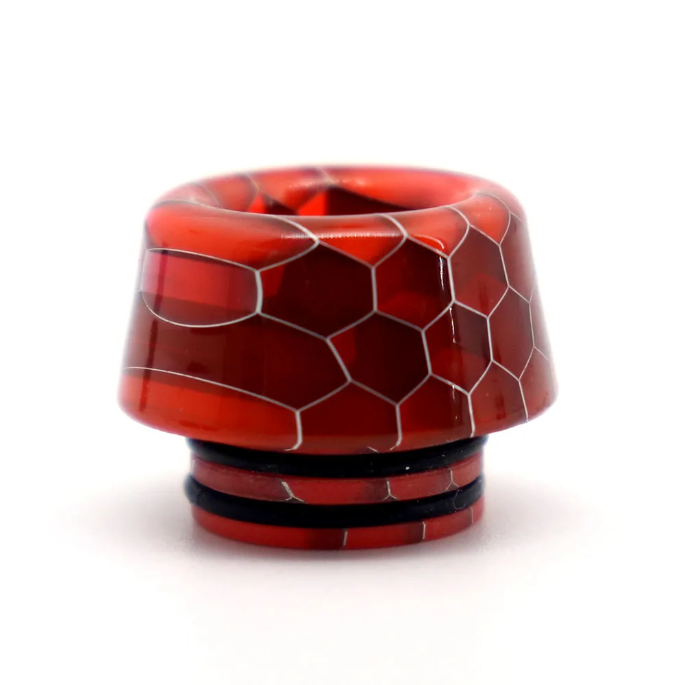 Mushroom red YUHETEC 810 змеиная кожа капельный наконечник Универсальный интерфейс короткий змеиная эпоксидная смола капельный наконечник 1 шт - Цвет: Mushroom red