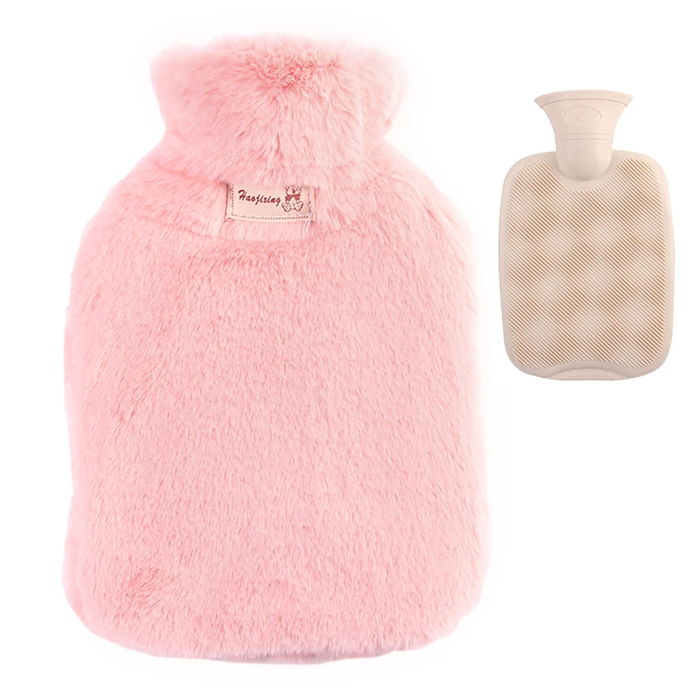 

800ml Hot Water Bottle Pain Relief Soft Portable With Cover PVC Leakproof Warm Winter Cute Heat Therapy Large Capacity Reusable