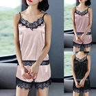 2021 сексуальное женское белье, шелковое кружевное повседневное свободное однотонное платье без рукавов, ночная рубашка Babydoll, одежда для сна, летняя одежда