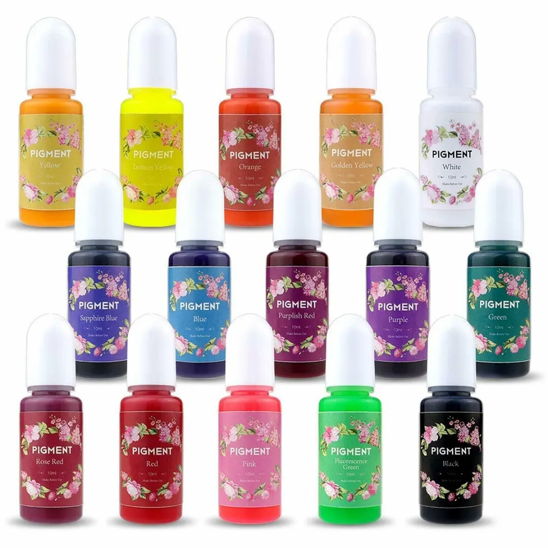 

Epoxy Resin Pigment 15 Color Liquid Resin Dye For Jewelry DIY Crafts Art Manual Soap Colorant Tool Coloring Kit