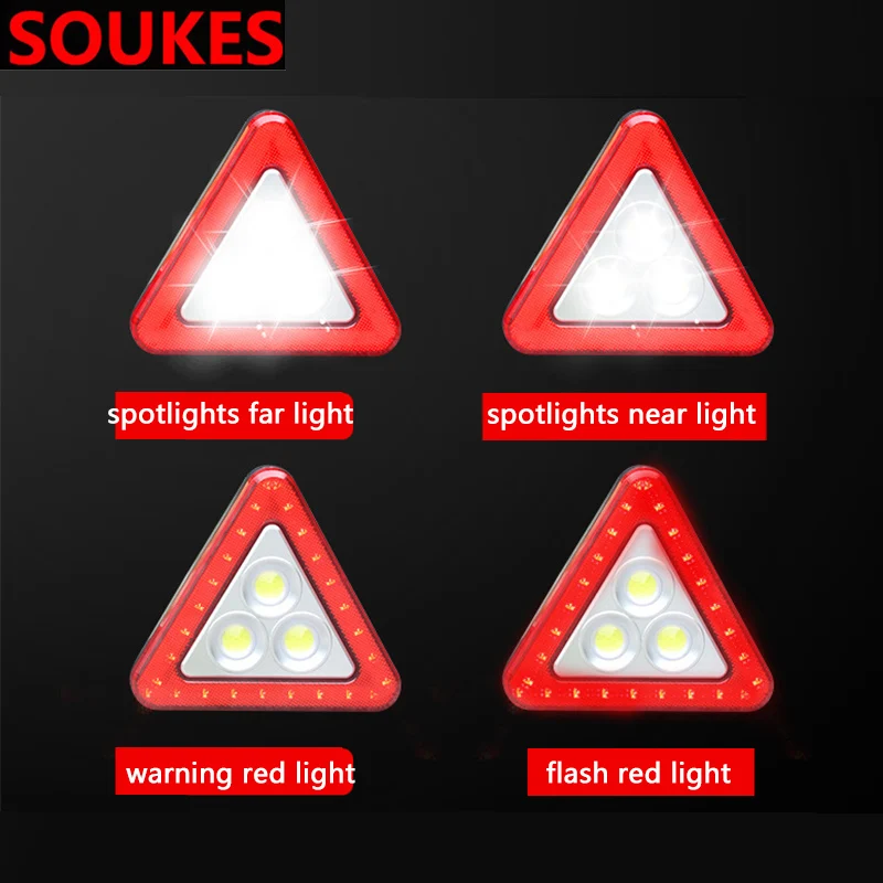 Автомобиль с питанием от солнечных батарей Предупреждение светильник яркий