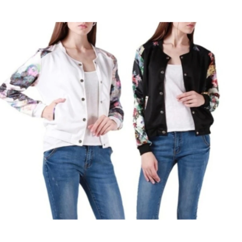 

2021 New Fashion Summer Women's Bomber Print Jacket Long Sleeve Basic Jacket Coats Women Casual Thin Slim Female Jackets Clothes